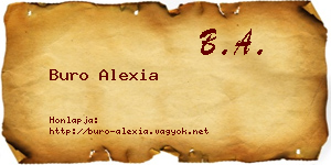 Buro Alexia névjegykártya